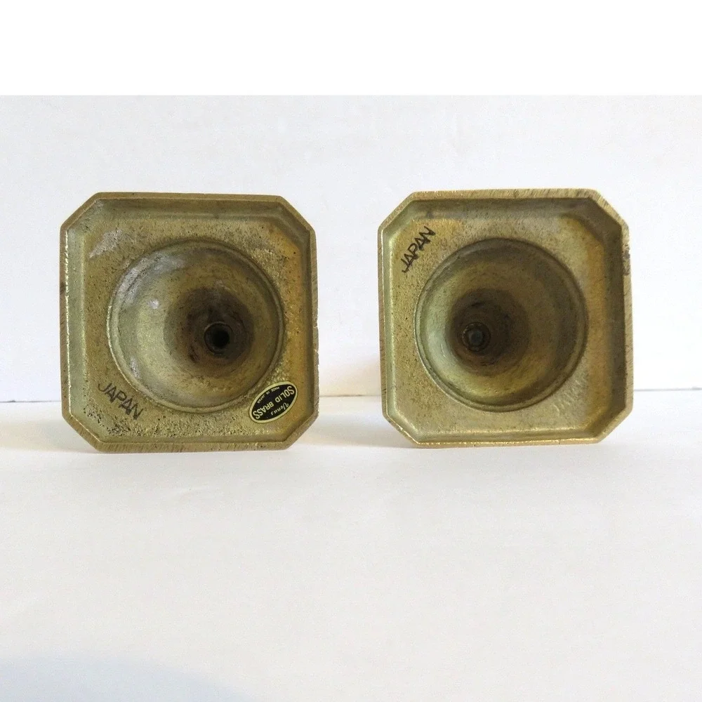 Vintage Venus Brass Candlestick Holders Pair Made in Japan Elegant Decor‎